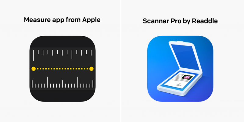 Measure app from Apple and Scanner Pro by Readdle