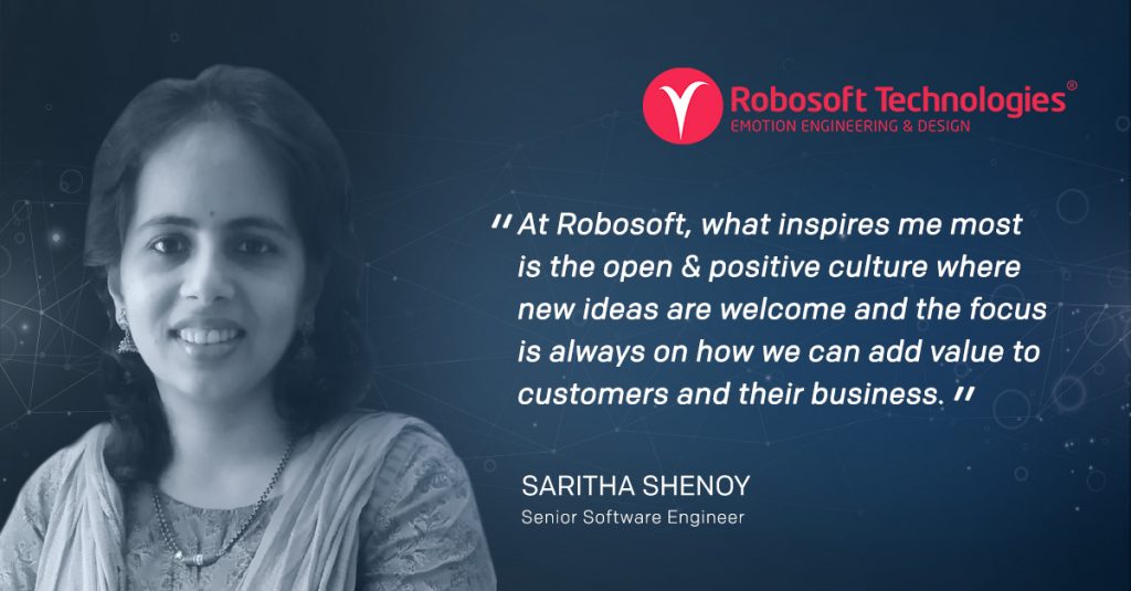  Saritha Shenoy, Senior Software Engineer at Robosoft Technologies