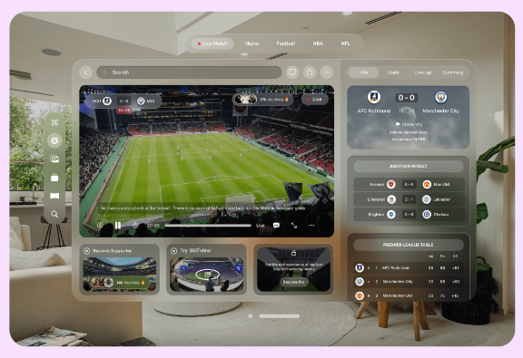 apple vision pro application for spatial immersive experiences for entertainment and sports