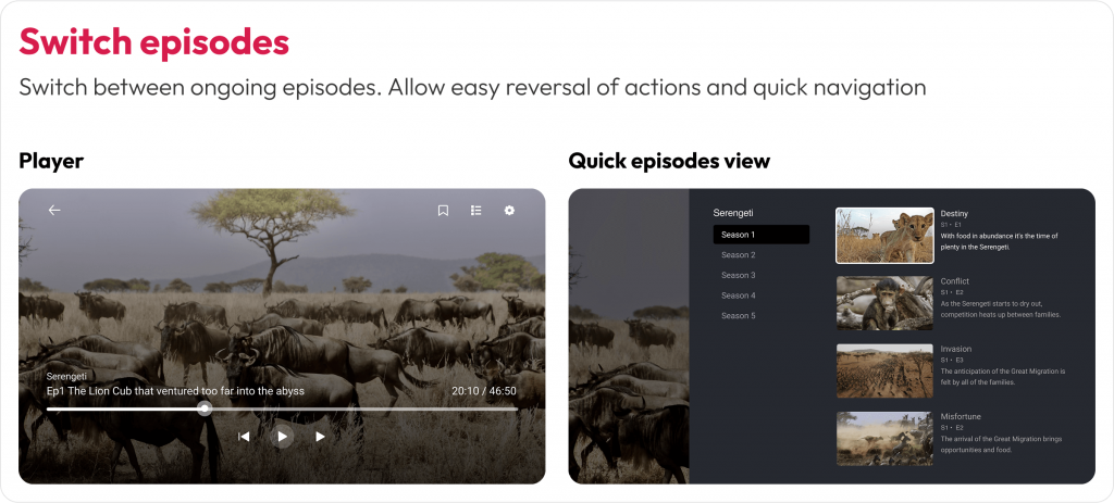 Switch episode CTV design best practice