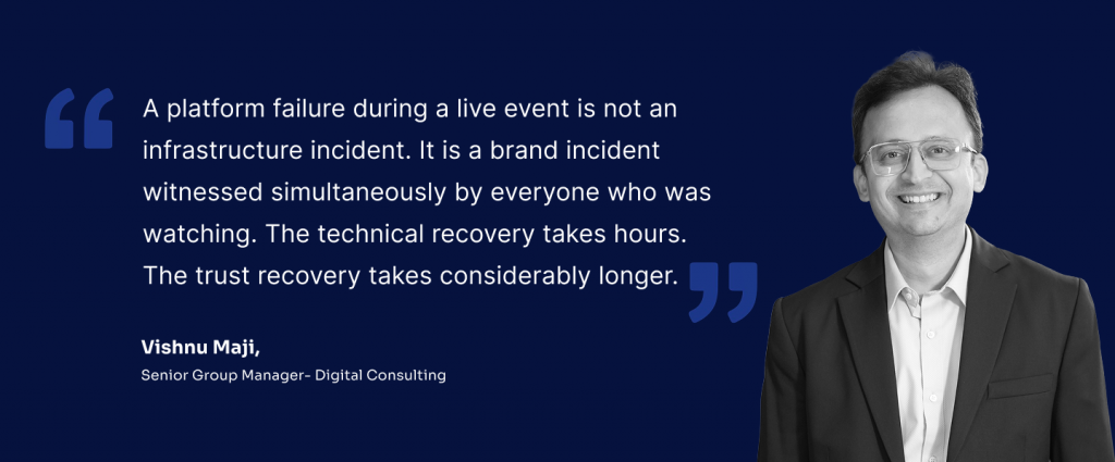 Vishnu Maji quote on live event platform failure